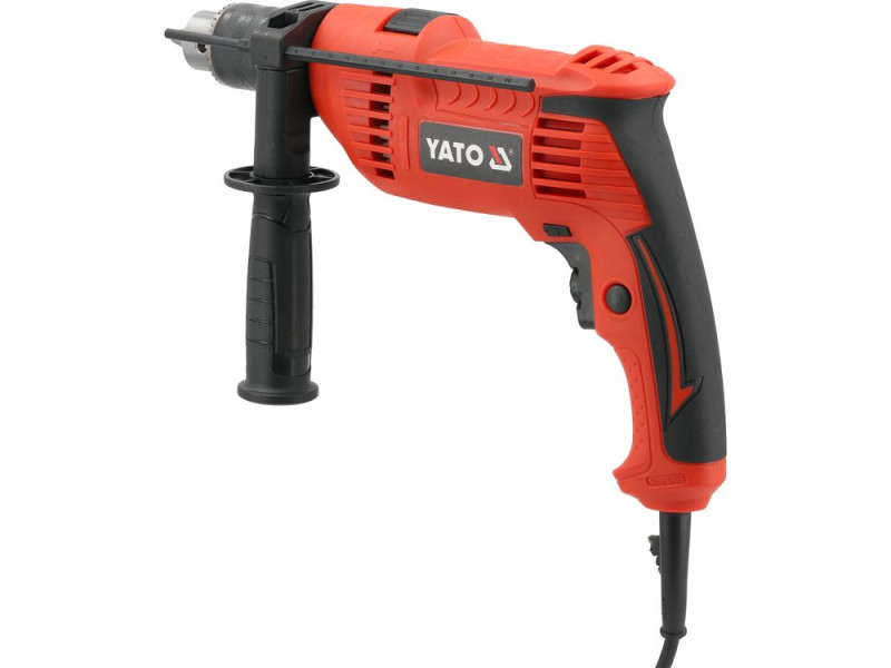 Дрель ударная от сети 230 В YATO P= 650 Вт, с патроном под ключ для сверл Ø≤ 13 мм (YT-82038)