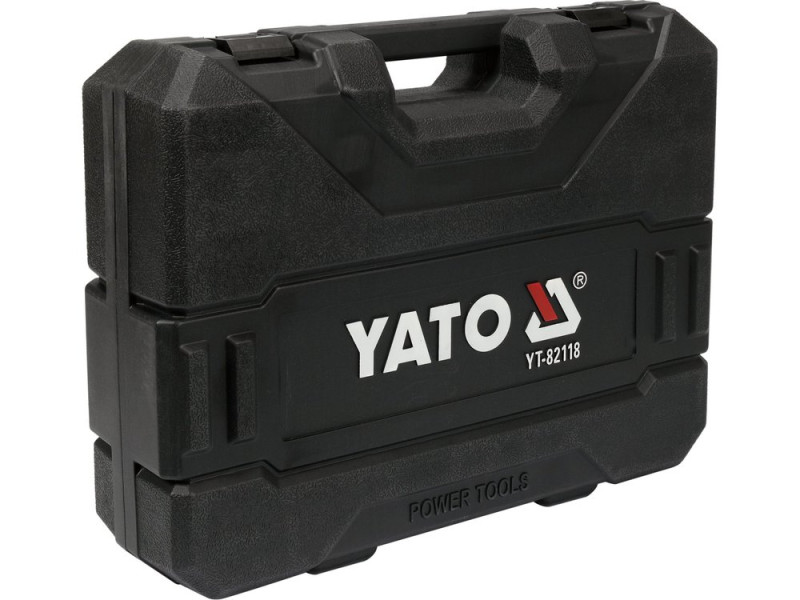 Перфоратор мережевий SDS+ YATO: P= 1100 Вт, J = 4.5 Дж. для свердл Ø≤ 35 мм, 3 свердла і 2 піки (YT-82118)