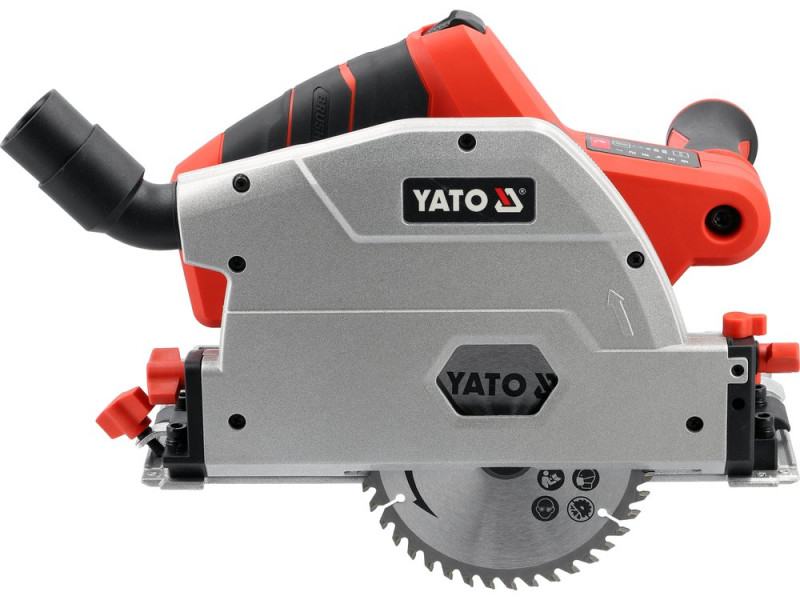 Пила дисковая погружная YATO: от аккумулятора Li-Ion 18V 4 A Год, диск Ø=140/20 t= 2 мм, угол 0-45° (YT-821701)