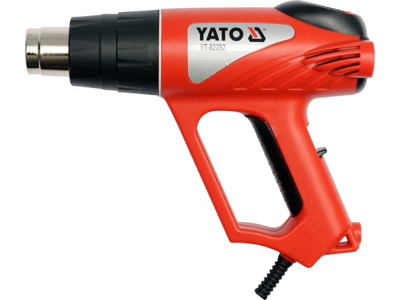 Фен технический сетевой YATO : P= 2000 Вт 0~550°C, с регулятором темп-ры, 5 t°.реж + 6 аксессуары (YT-82292)