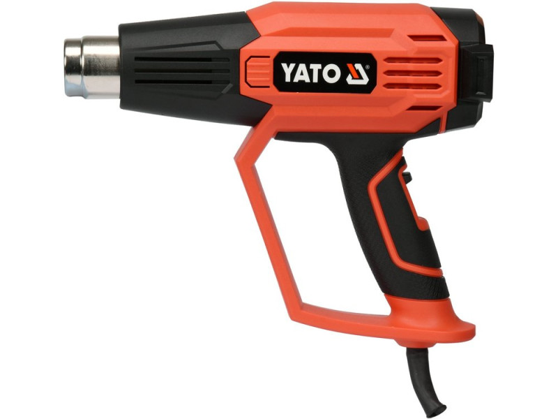 Фен технічний мережевий YATO : 2 кВт, 50-600°C, 250-500 л/хв, 7 режимів температури + 5 насадки (YT-82295)