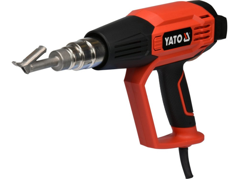 Фен технічний мережевий YATO : 2 кВт, 50-600°C, 250-500 л/хв, 7 режимів температури + 5 насадки (YT-82295)