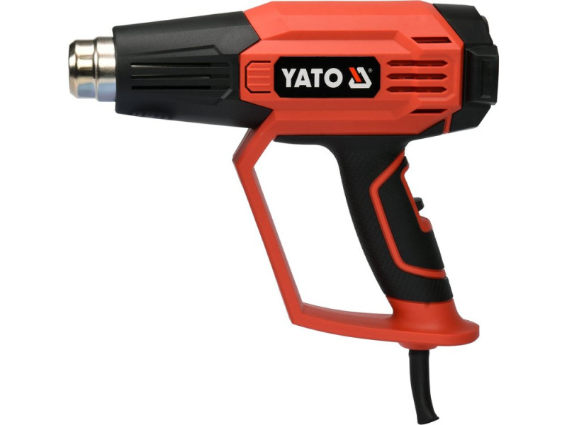 Фен технічний мережевий YATO: 1.6 кВт, 50-650°C, 250-500л/хв, 2 режими, регулятор тем-ри+5насадок (YT-82296)