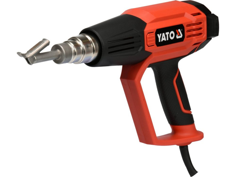 Фен технічний мережевий YATO: 1.6 кВт, 50-650°C, 250-500л/хв, 2 режими, регулятор тем-ри+5насадок (YT-82296)