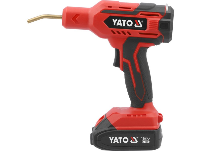 Паяльник для пластика YATO акумул. Li-Ion 18 В 2 АГод, 60 Вт, макс. t= 500ºC у футлярі з обладнанням (YT-824482)