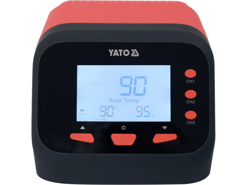 Паяльна станція мережева 110-230 V YATO; Р= 75 Вт, t°= 90-480°С, жало тип T12, LCD табло (YT-82462)