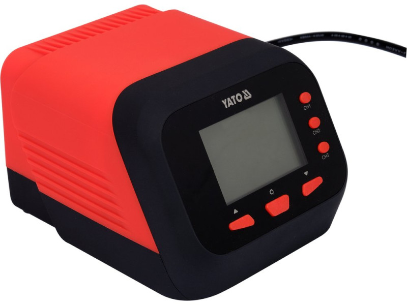 Паяльна станція мережева 110-230 V YATO; Р= 75 Вт, t°= 90-480°С, жало тип T12, LCD табло (YT-82462)