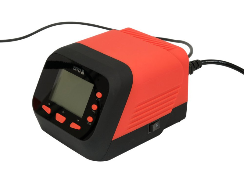 Паяльна станція мережева 110-230 V YATO; Р= 75 Вт, t°= 90-480°С, жало тип T12, LCD табло (YT-82462)