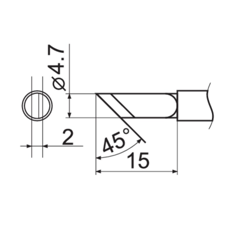 Жало паяльне T12-K YATO YT-82491, 4,7 мм, довжина 153 мм