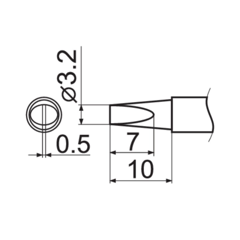 Жало паяльне T12-D32 YATO YT-82493, плоске 3,2×0,5 мм
