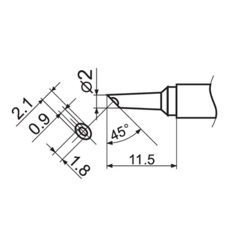 Жало паяльне T12-BCM2 YATO YT-82497, плоске 2,1×2 мм