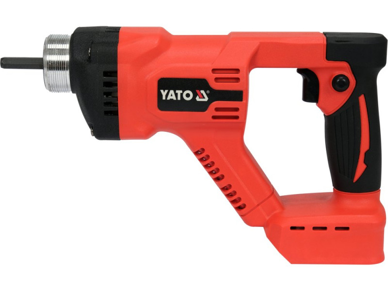 Вибратор для укладки бетона аккумуляторов. YATO YT-82604 Li-Ion 18В, с булавой l=1,2 м,Ø=25 мм (БЕЗ АККУМУЛЯТОРА)