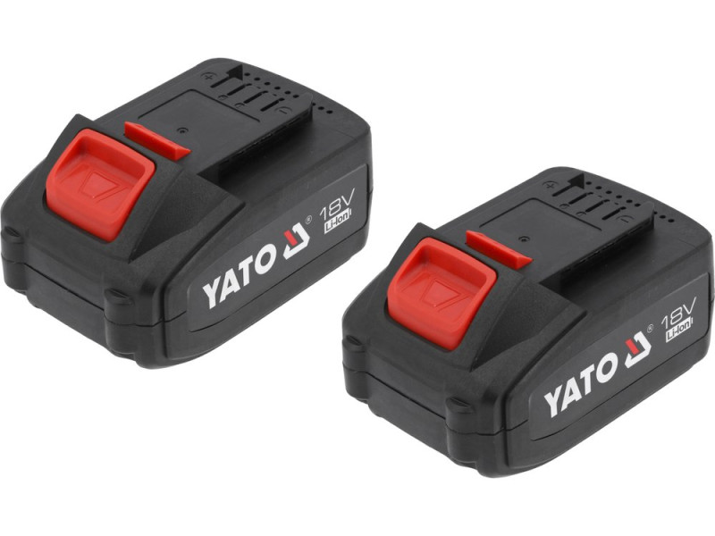 Перфоратор аккумуляторный YATO SDS+ 2х Li-Ion 18 В 4 АГод, J=2.5 Дж, Ø≤22 мм в бетоне, 3 реж. (YT-827722)