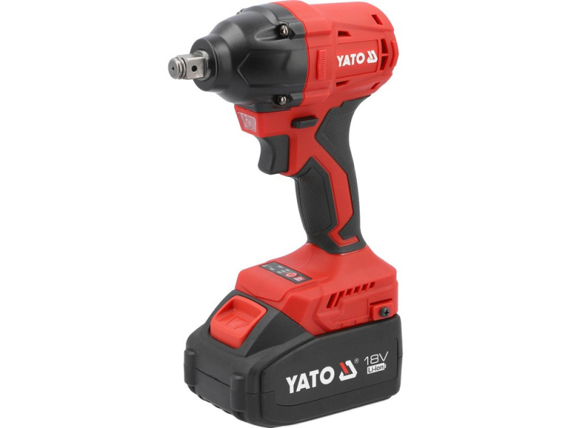 Гайковерт ударний, безщітковий YATO:2 акум.18 В Li-Ion 4 АГод,квадрат1/2",350 Нм+сумка YT-74401 (YT-8277925)