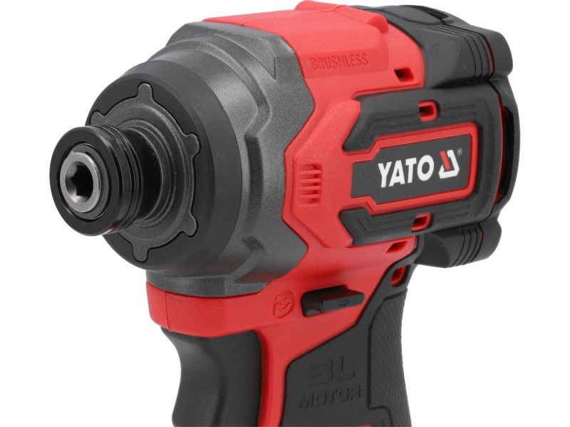 Безщітковий ударний шуруповерт YATO 18В Li-Ion; КМ= 230 Nm, до 6-гран. тримачів- 1/4 БЕЗ АКУМУЛЯТОР (YT-82799)