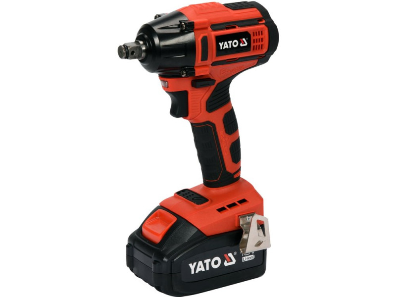 Гайковерт ударний акумуляторний безщітковий YATO: квадрат- 1/2", 250Нм, Li-Ion 18В, 3 Агод +кейс (YT-82802)