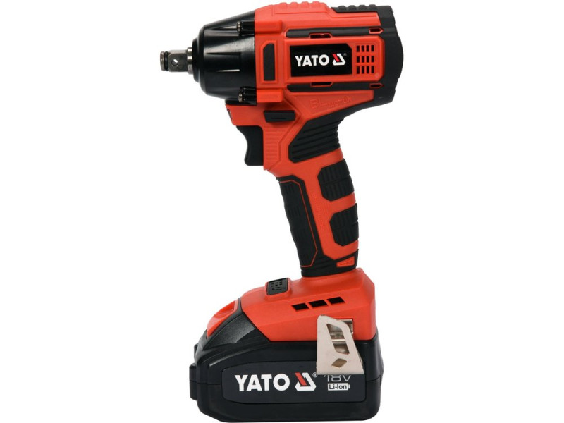 Гайковерт ударний акумуляторний безщітковий YATO: квадрат- 1/2", 250Нм, Li-Ion 18В, 3 Агод +кейс (YT-82802)