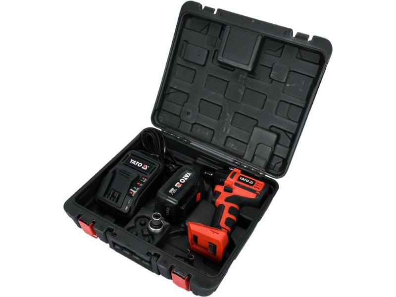 Гайковерт ударний акумуляторний безщітковий YATO: квадрат- 1/2", 250Нм, Li-Ion 18В, 3 Агод +кейс (YT-82802)