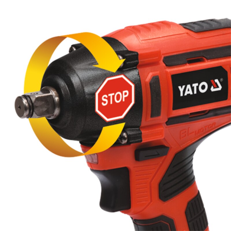 Гайковерт ударний акумуляторний безщітковий YATO: квадрат- 1/2", 250Нм, Li-Ion 18В, 3 Агод +кейс (YT-82802)