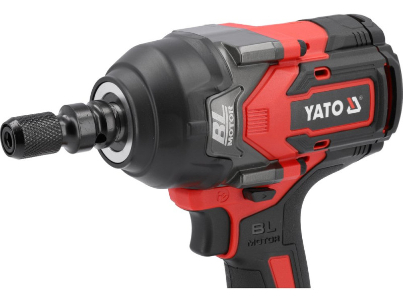 Гайковерт ударный бесщеточный акум. YATO: 18 В Li-Ion 4 Год, квадрат 1/2", КМ- 1200 Нм (YT-828071)