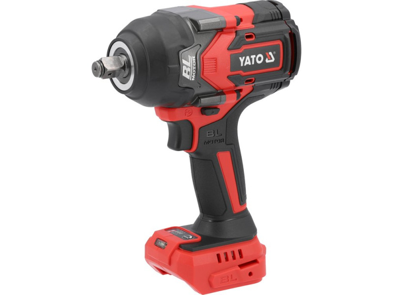 Гайковерт ударный бесщеточный акум. YATO:18 В Li-Ion, квадрат 1/2", КМ-1200 Нм (БЕЗ АККУМУЛЯТОРА) (YT-828072)