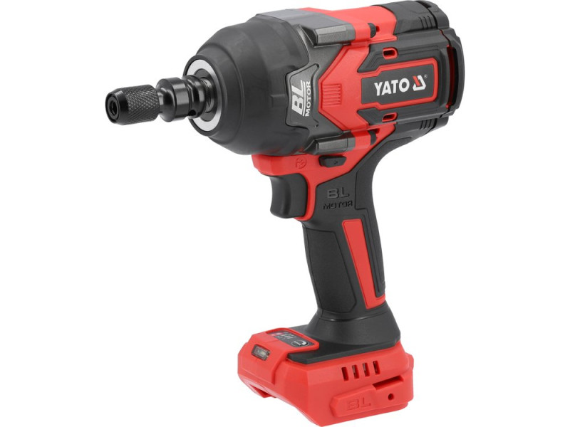 Гайковерт ударный бесщеточный акум. YATO:18 В Li-Ion, квадрат 1/2", КМ-1200 Нм (БЕЗ АККУМУЛЯТОРА) (YT-828072)
