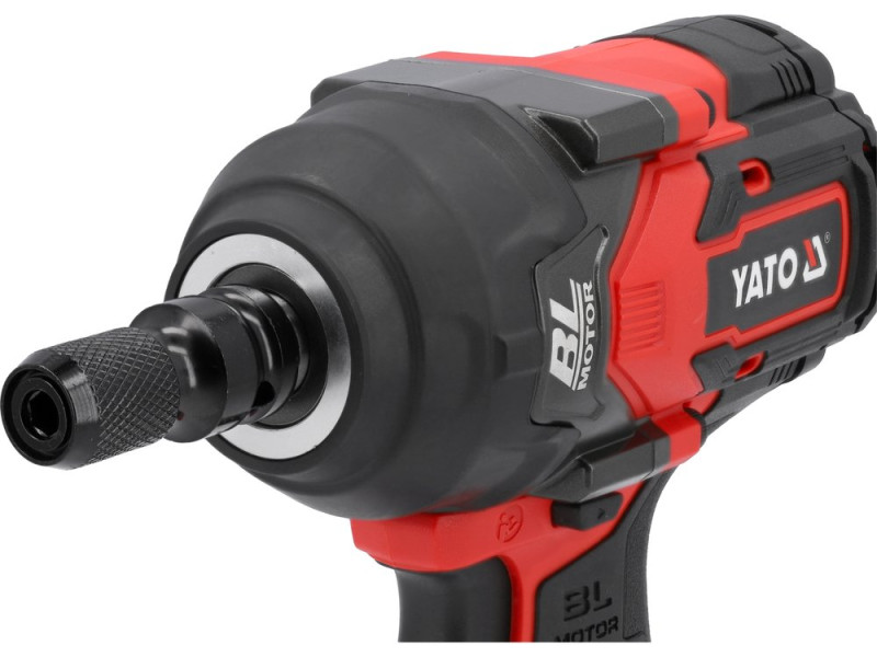 Гайковерт ударный бесщеточный акум. YATO:18 В Li-Ion, квадрат 1/2", КМ-1200 Нм (БЕЗ АККУМУЛЯТОРА) (YT-828072)