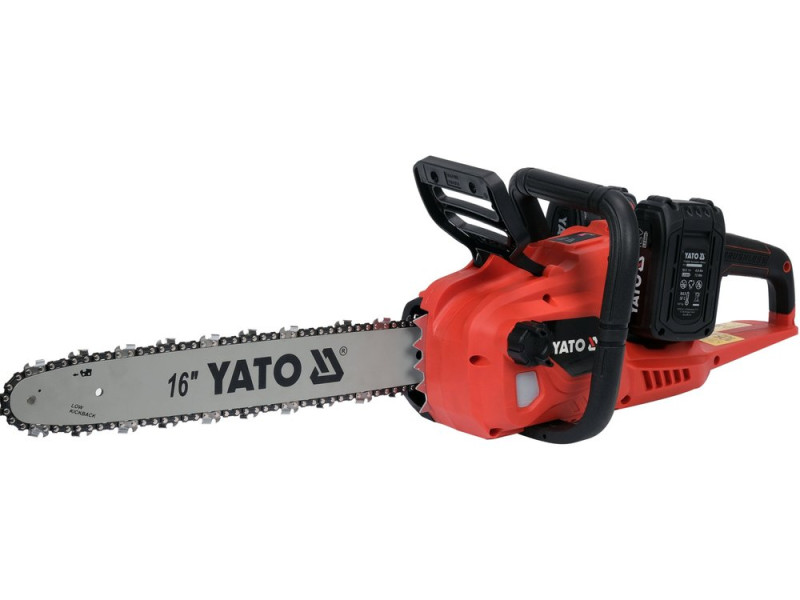 Пила цепная аккумуляторная YATO YT-828131, 36 В (2x18), шина 16", 2 АКБ 4 Ач