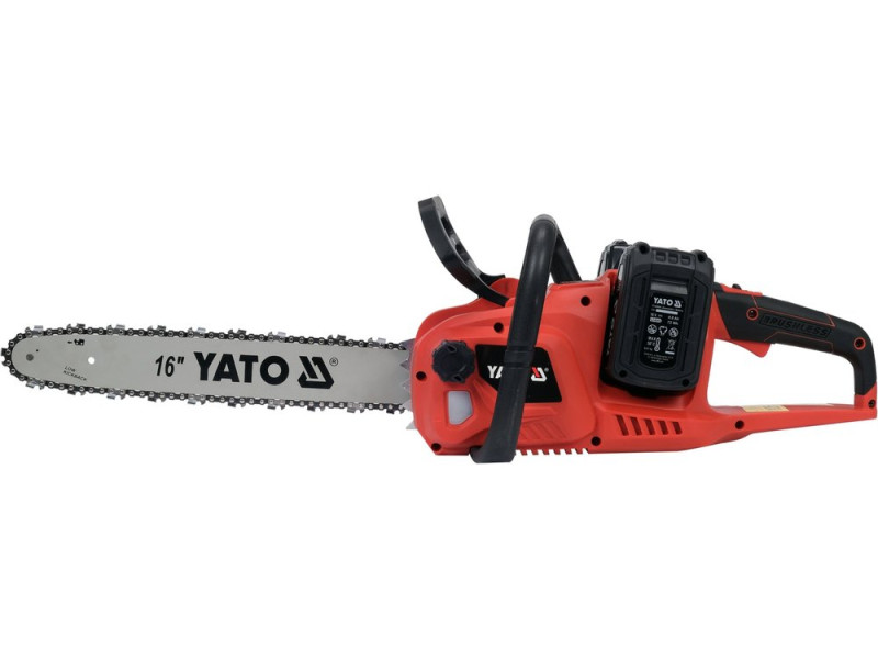 Пила цепная аккумуляторная YATO YT-828131, 36 В (2x18), шина 16", 2 АКБ 4 Ач