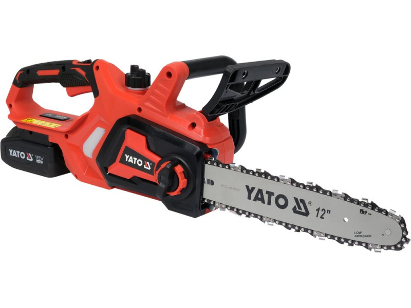 Пила цепная аккумуляторная YATO YT-828137, 18 В, шина 12", АКБ 4 Ач