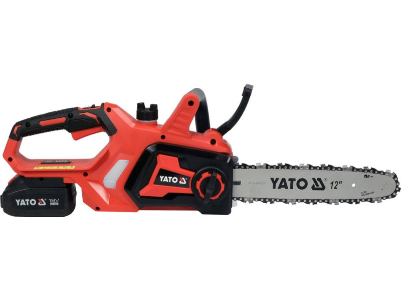 Пила цепная аккумуляторная YATO YT-828137, 18 В, шина 12", АКБ 4 Ач