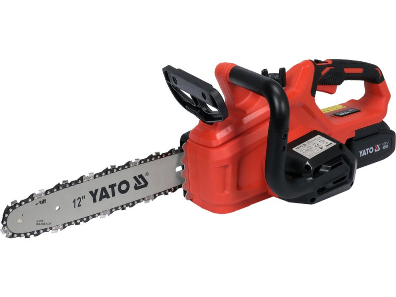 Пила цепная аккумуляторная YATO YT-828137, 18 В, шина 12", АКБ 4 Ач