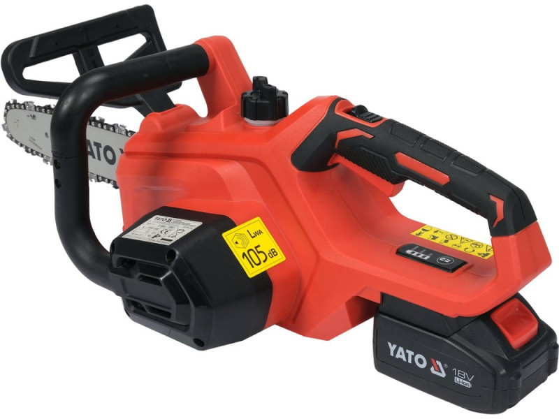 Пила цепная аккумуляторная YATO YT-828137, 18 В, шина 12", АКБ 4 Ач