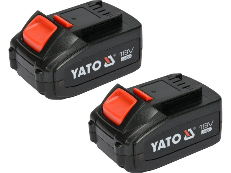 Шлифмашина угловая аккумуляторная YATO 2Li-Ion, 18В, 3АГод, для диска Ø=125мм, с зарядным устройством (YT-82828)