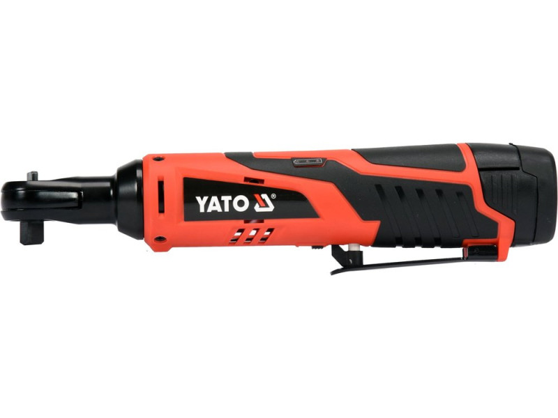 Тріщатка ударна акумуляторна YATO : Li-Ion 12 В, 2 Агод, 3/8", 45 Нм + 4 торцеві головки (YT-82902)