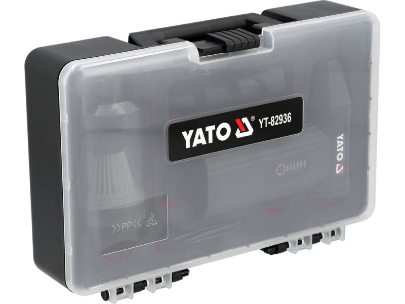 Воздуродувка YATO турбо мини аккумуляторная Li-Ion 7,4В 4 АГод, USB зарядка, с насадками (YT-82936)