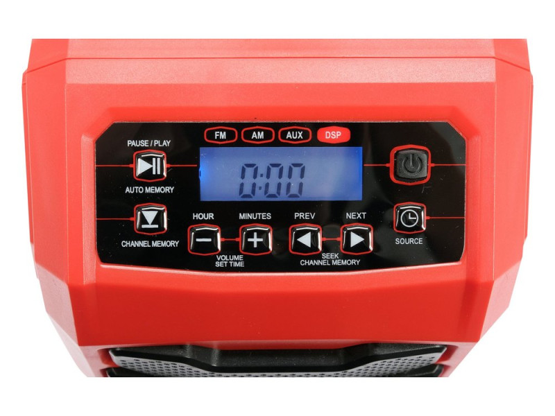 Радіо від електромережі- 230 В і акумулятора Li-Ion 18 V YATO гучномовець- 3 Вт, частоти FM, AM, Blu (YT-82940)