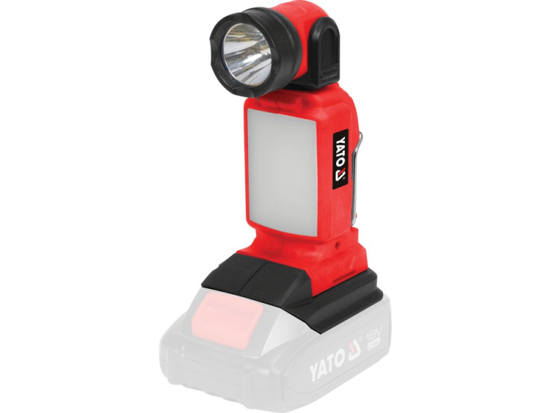 Ліхтар акумуляторний COB і SMD-діод. YATO 18В 2.5/1.2 Вт,250/100 Lm,оберт- 90°/180°(БЕЗ АКУМУЛЯТОРА) (YT-829691)