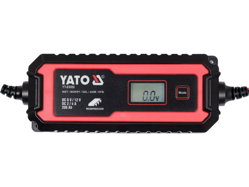 Зарядний пристрій YATO YT-83000, 6/12 В, 2/4 А, до 200 А·год