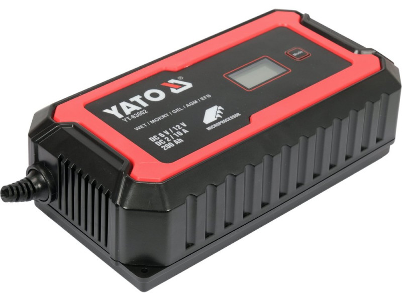 Зарядний пристрій YATO YT-83002, 6/12 В, 2/10 А, до 200 А·год