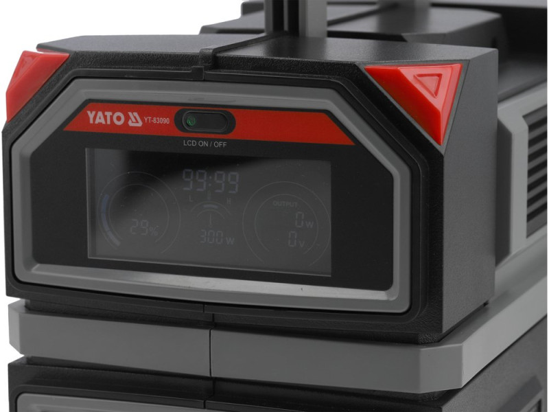 Портативна станція YATO 315 ВтГод, вихід- 300/600 Вт, порти: 230V AC, різні USB (YT-83090)
