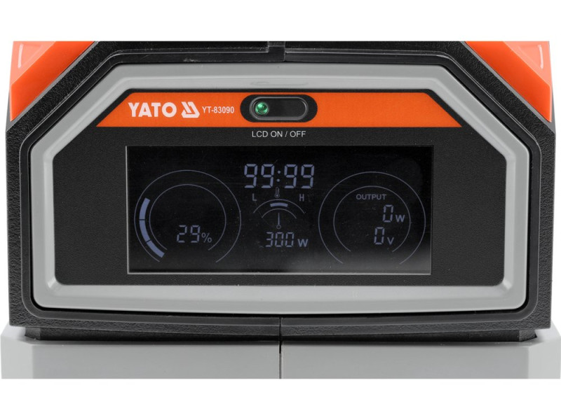 Портативна станція YATO 315 ВтГод, вихід- 300/600 Вт, порти: 230V AC, різні USB (YT-83090)