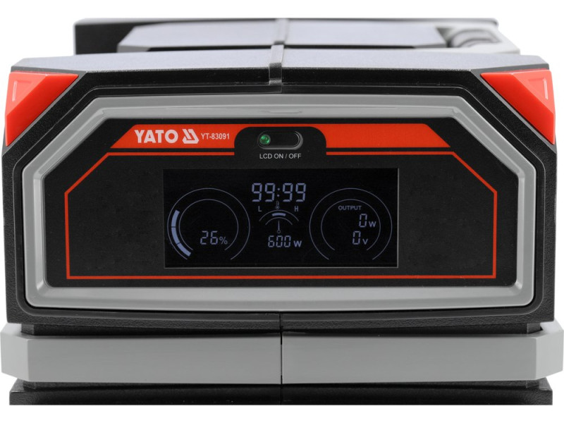 Портативная станция YATO 504 ВтГод, выход 600/1200Вт, порты: 230V AC, разные USB (YT-83091)