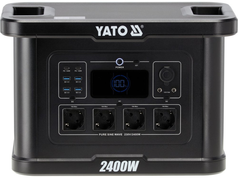 Портативная станция YATO: 2,4/4,5 кВт, 2232 ВтГод. LiFePO4. (YT-83095)