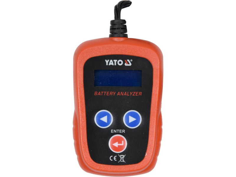 Тестер аккумуляторов электронный 12 В YATO YT-83113, CCA 200-1200 А