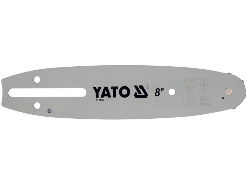 Шина напрямна 8" (200 мм) YATO YT-84923, крок 3/8", паз 1,3 мм, 33 ланки