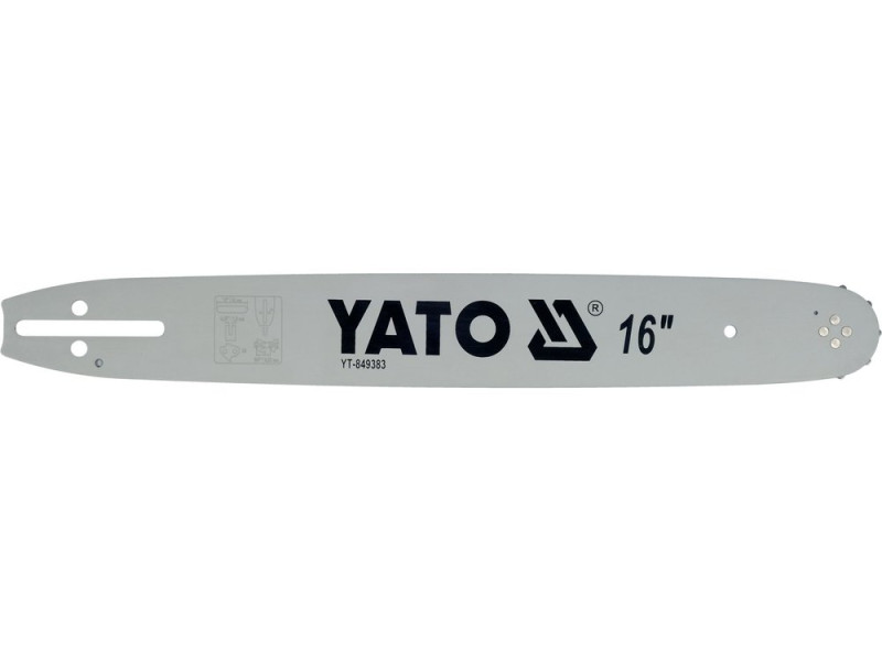 Шина напрямна 16" (400 мм) YATO YT-849383, крок 3/8", паз 1,3 мм, 56 ланок
