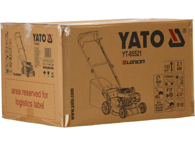 Газонокосарка бензинова самохідна YATO YT-85521, 410 мм