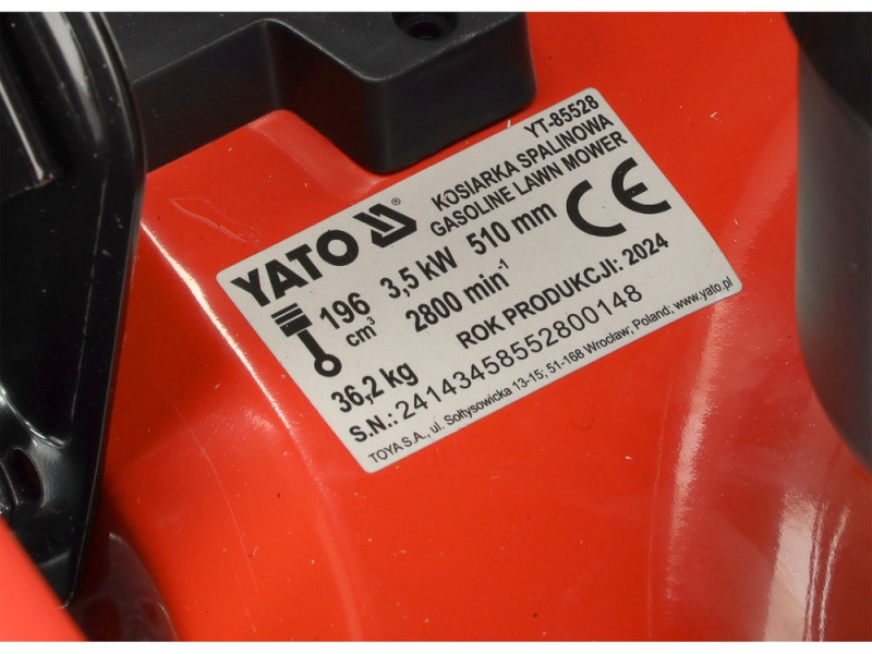 Газонокосилка бензиновая самоходная YATO YT-85528, 510 мм