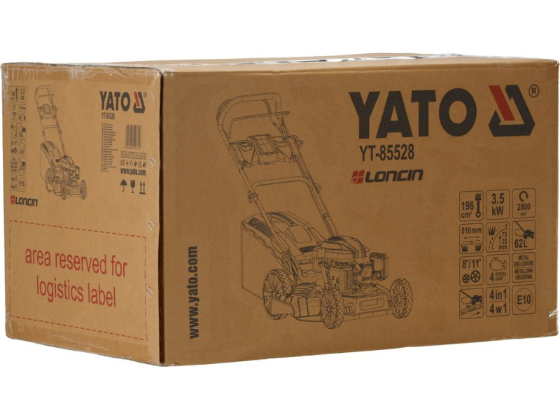 Газонокосилка бензиновая самоходная YATO YT-85528, 510 мм